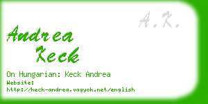 andrea keck business card